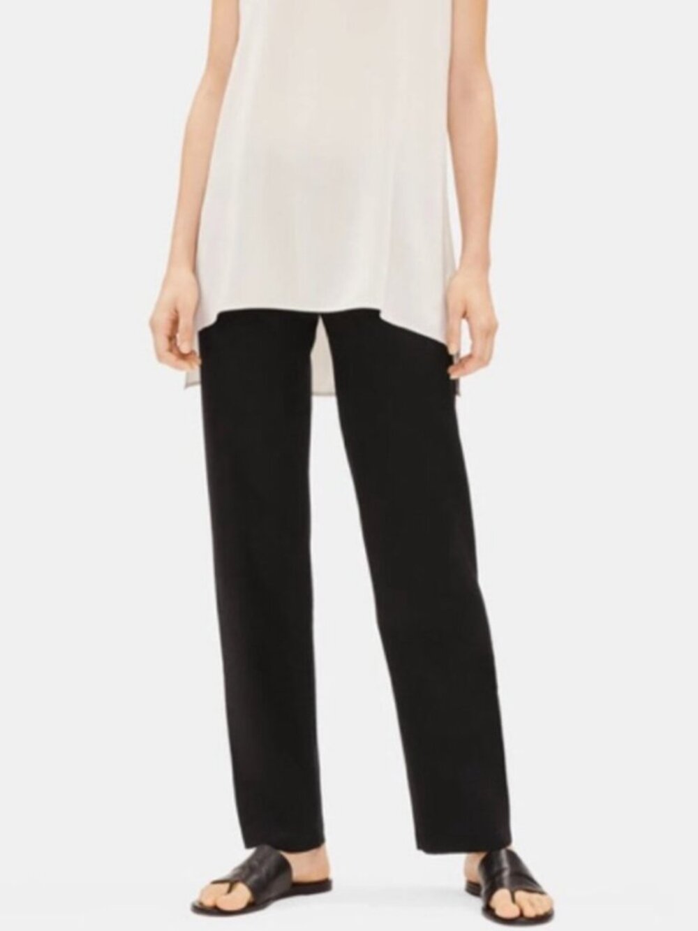 EILEEN FISHER Women's EUC Washable Stretch Crepe Straight Pull-On Pant | XL